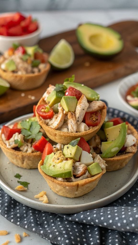 A delicious plate of Mexi-Chicken Avocado Cups