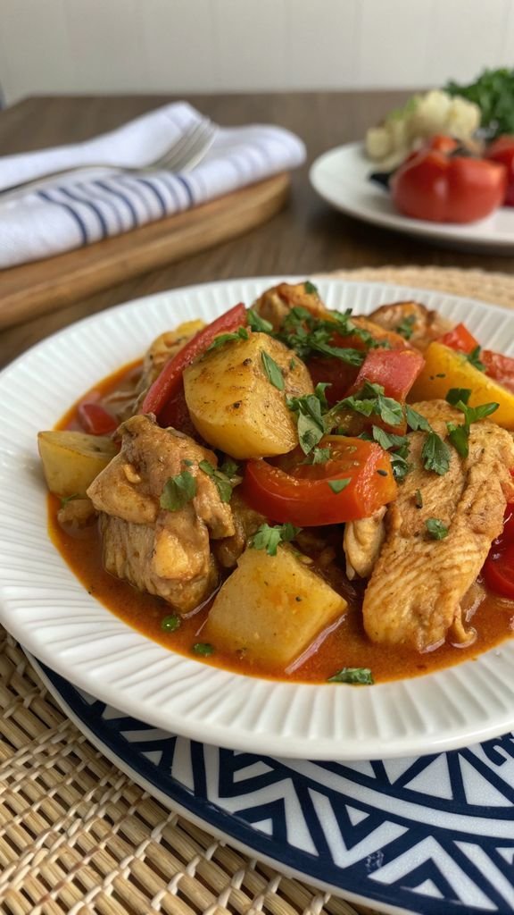 A delicious plate of Chicken Caldereta