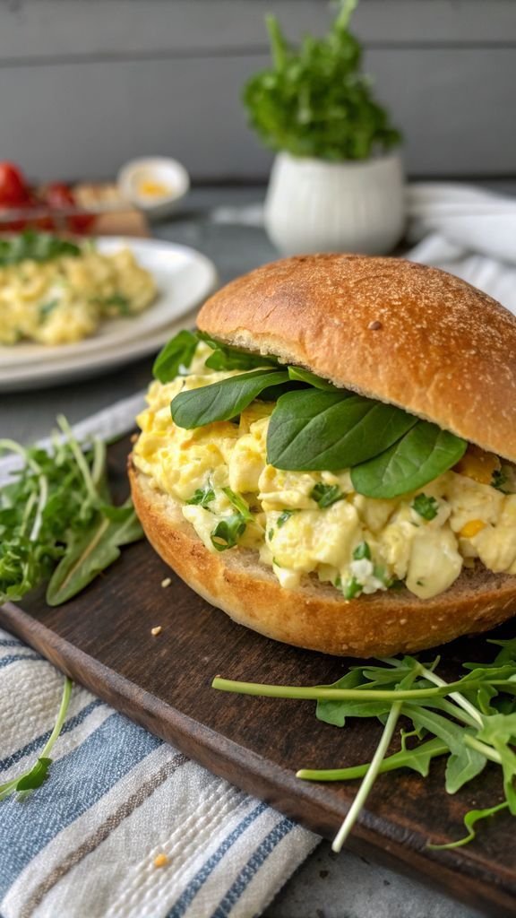 A delicious plate of Egg Salad Sandwich