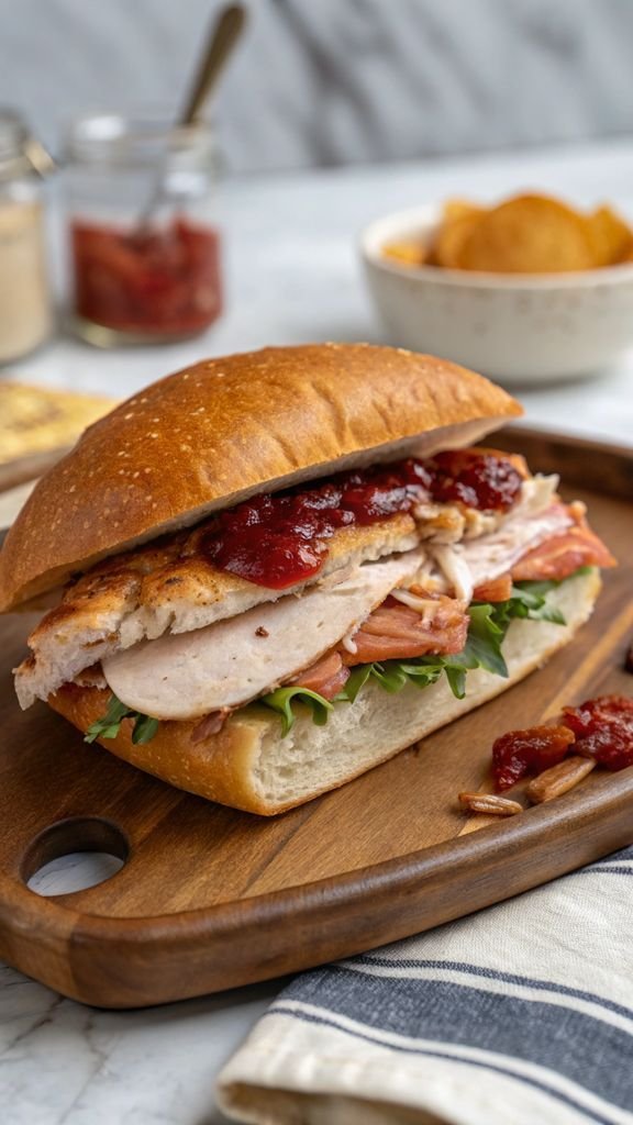 A delicious plate of Sweet and Spicy Turkey Sandwich
