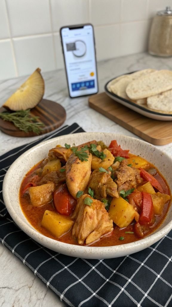 A delicious plate of Chicken Caldereta