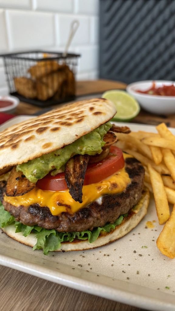 A delicious plate of Quesadilla Burger