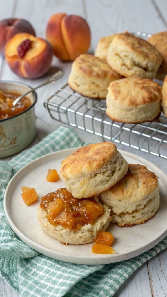 Step-by-step making Peach Butter Swim Biscuits