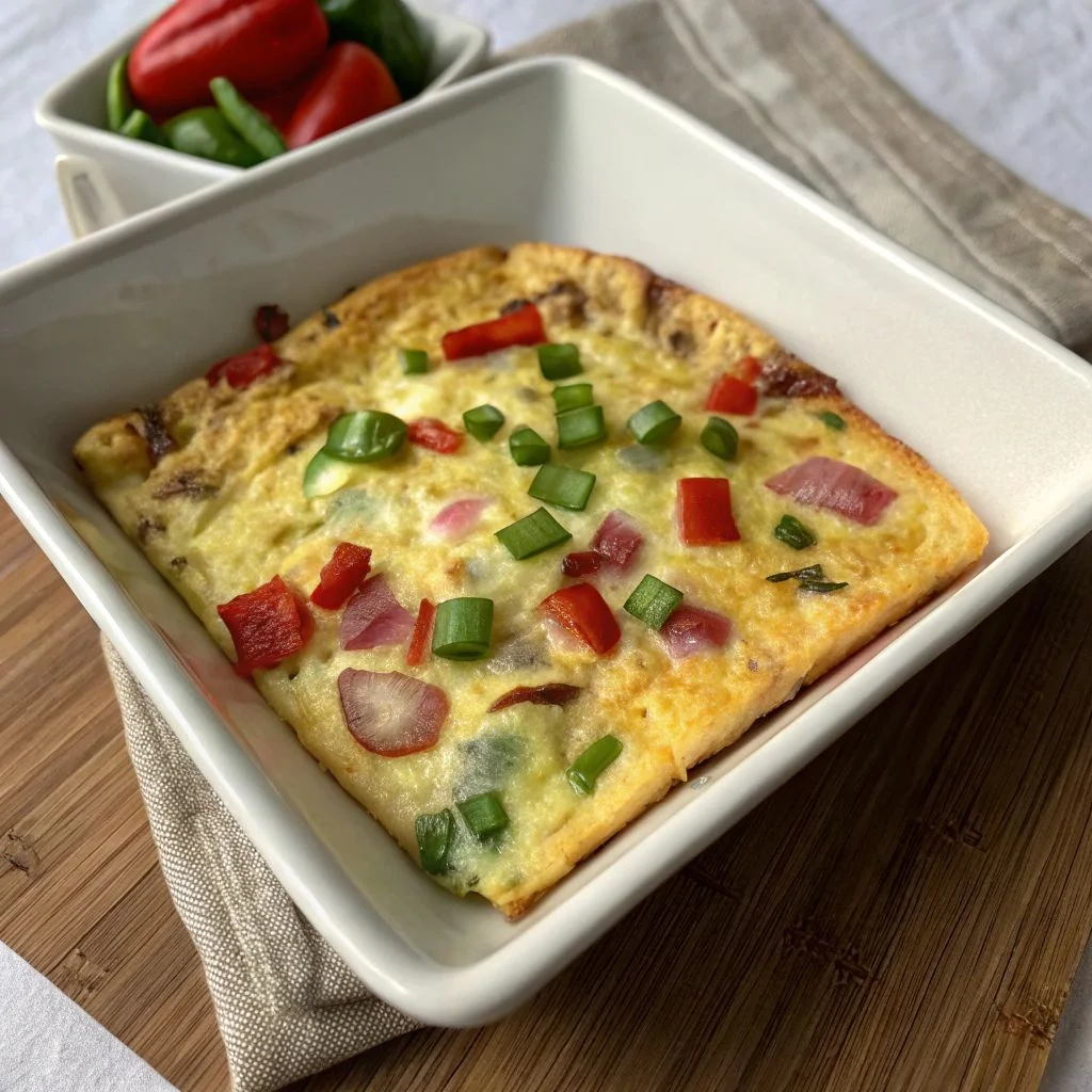 A delicious plate of Baked Denver Omelet