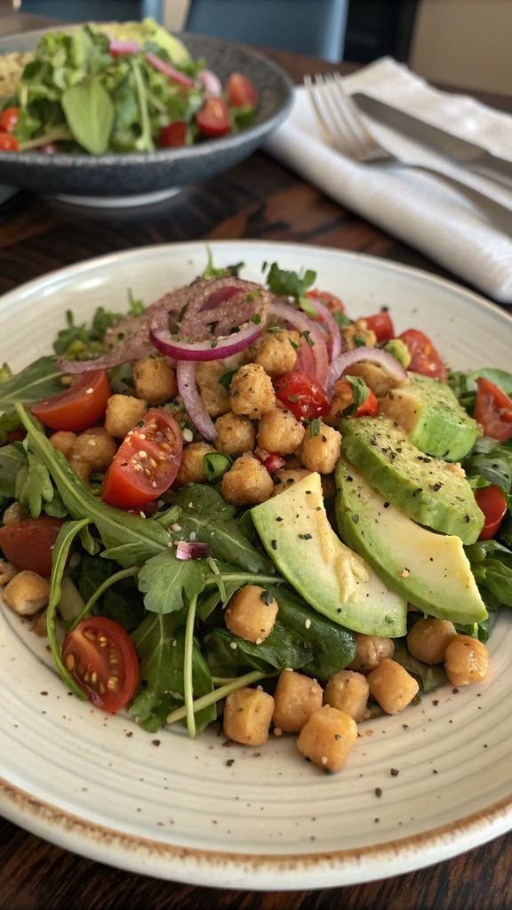 A delicious plate of Chickpea & Avocado Salad