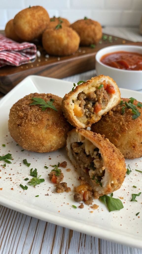 Step-by-step making Bulgogi Stuffed Arancini