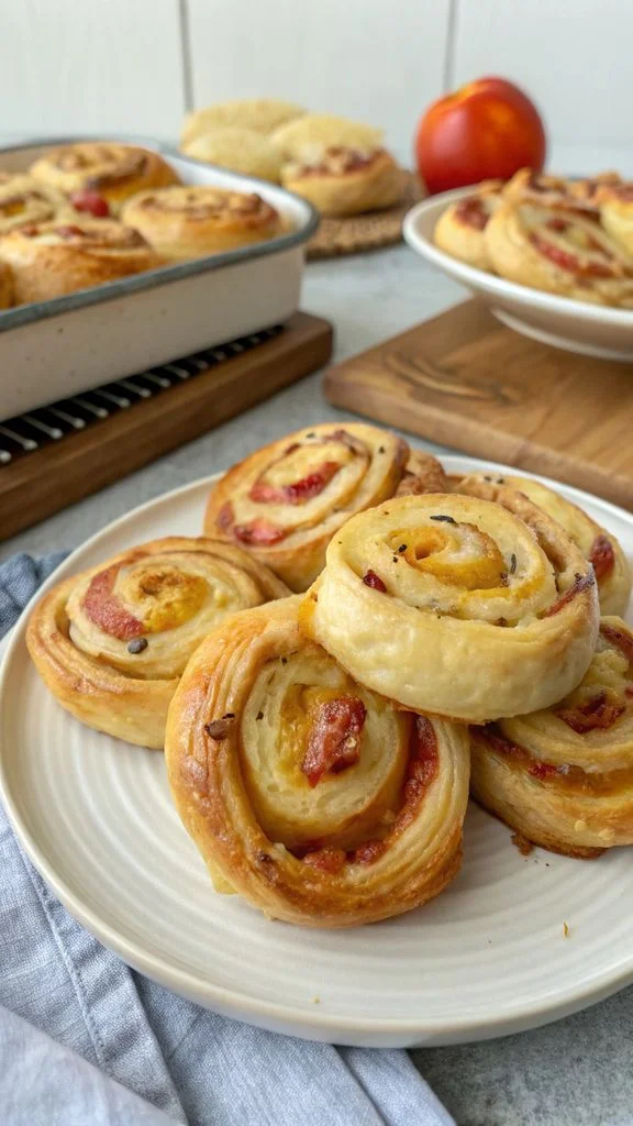 A delicious plate of Breakfast Pastry Pinwheels