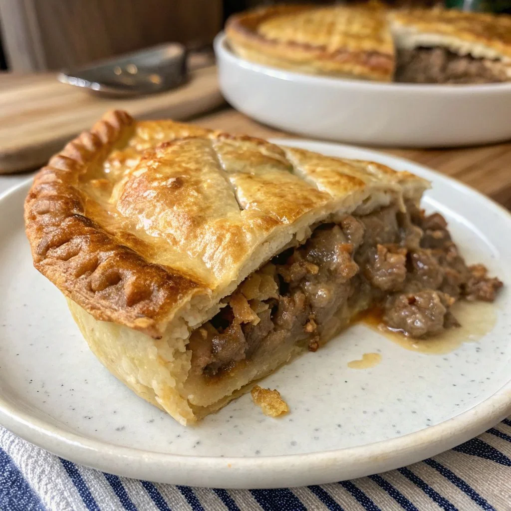 A delicious plate of Sausage Gravy Puff Pie