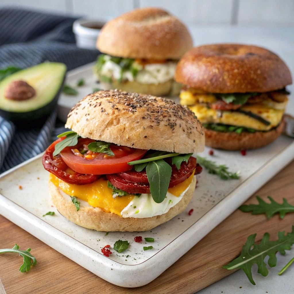 A delicious plate of High Protein Vegetarian Breakfast Sandwiches