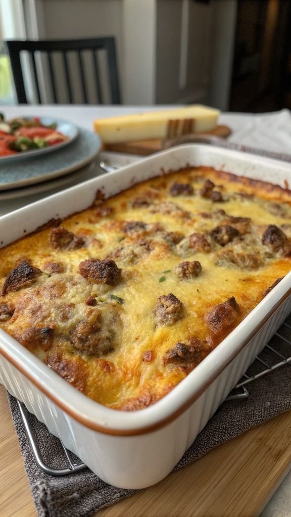 A delicious plate of Pancake Sausage Casserole