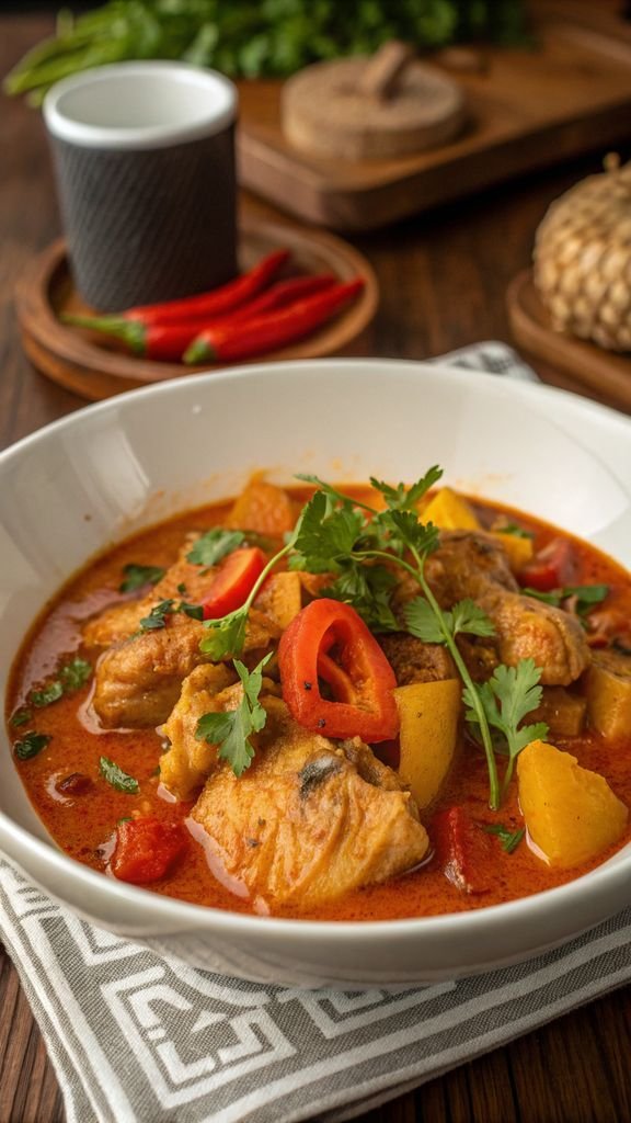 A delicious plate of Chicken Caldereta