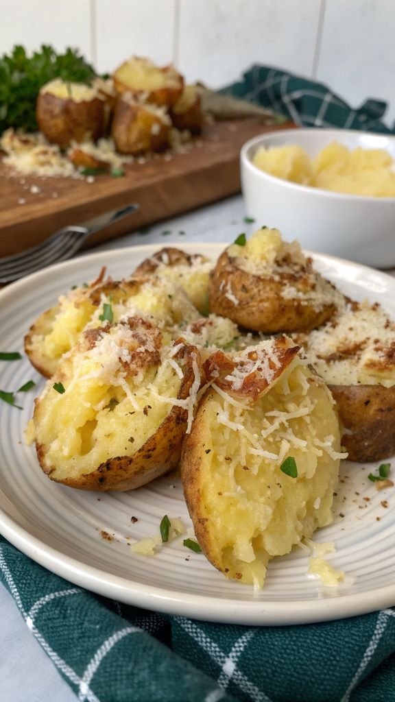 Step-by-step making Parmesan Smashed Potatoes