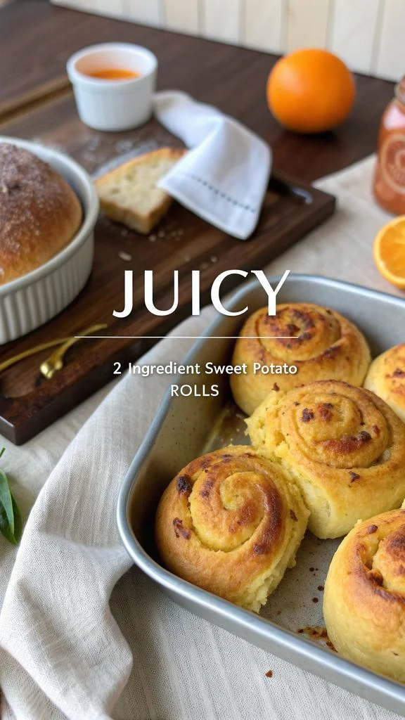 A delicious plate of 2-Ingredient Sweet Potato Rolls