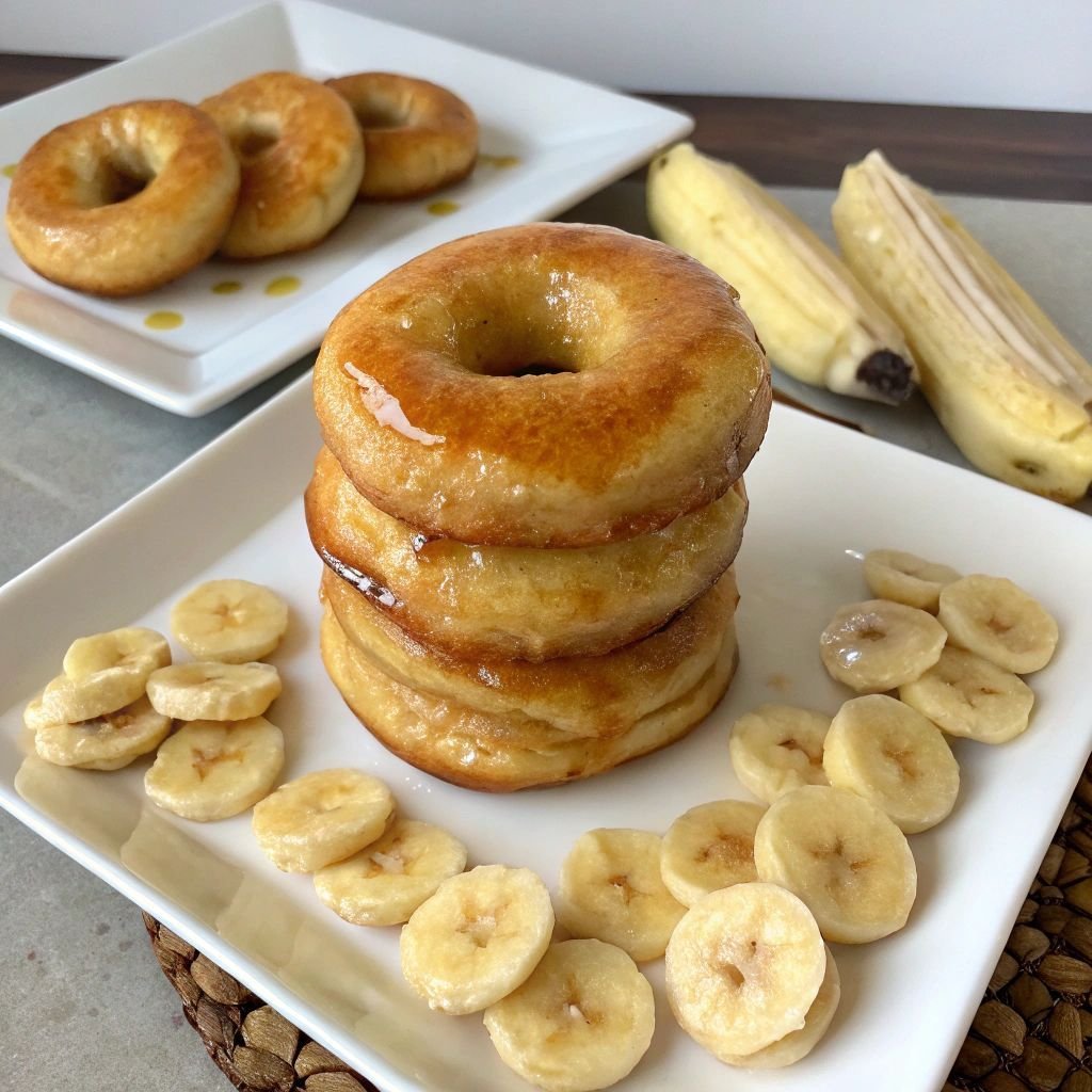 A delicious plate of Banana Pancake Donuts