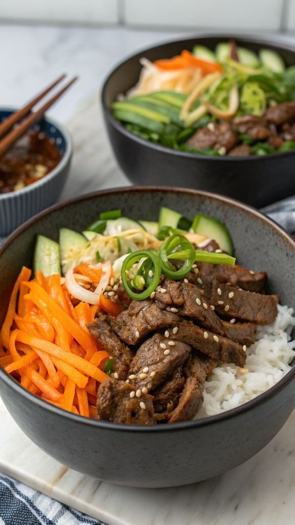 Step-by-step making Korean BBQ Beef Bowls