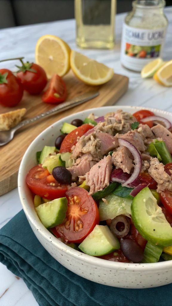 A delicious plate of Mediterranean Tuna Salad