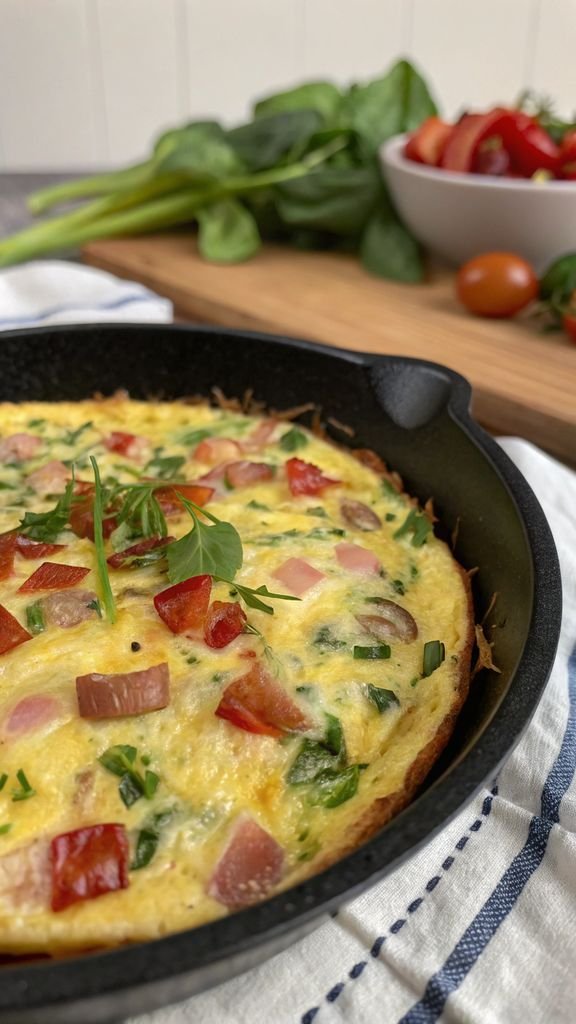 Step-by-step making Baked Denver Omelet
