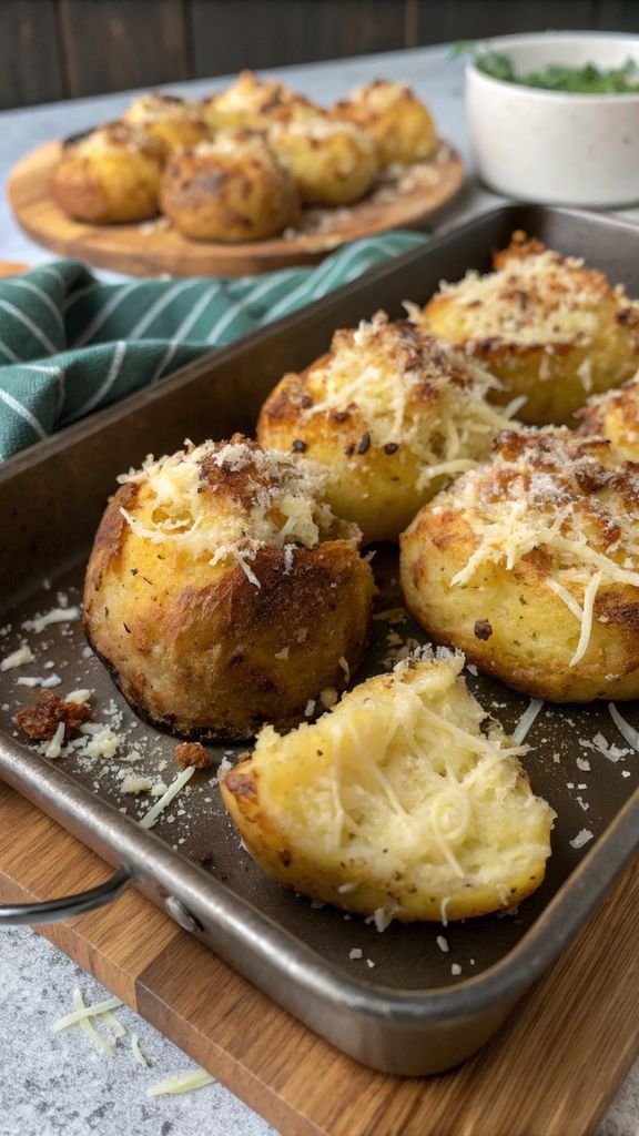 A delicious plate of Parmesan Smashed Potatoes