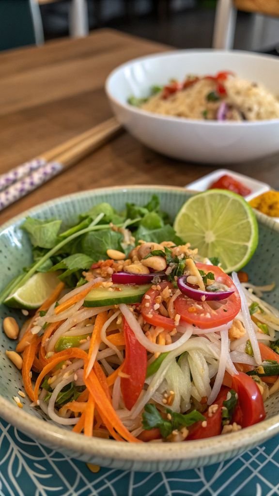 A delicious plate of Thai Noodle Salad