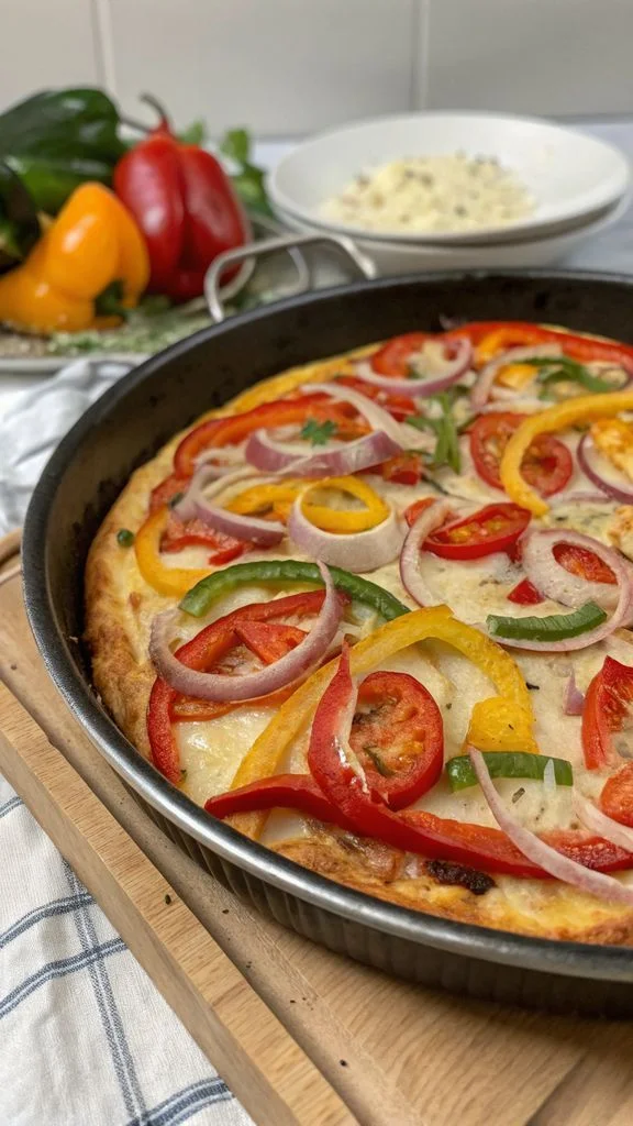 A delicious plate of Italian Bell Pepper and Onion Scarpaccia
