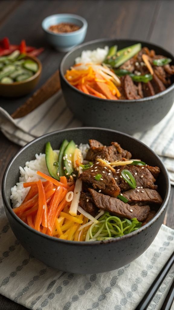 A delicious plate of Korean BBQ Beef Bowls