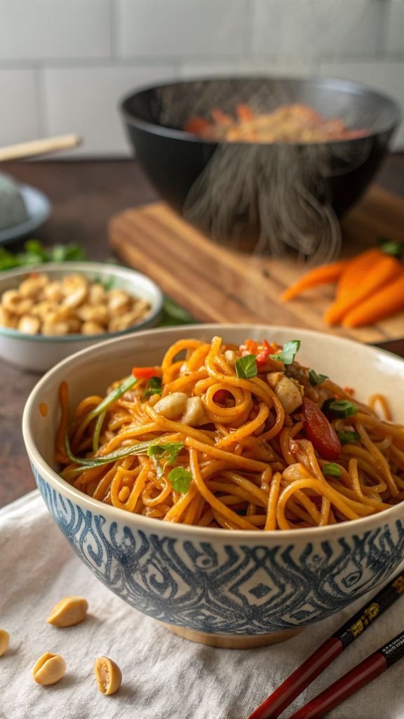 A delicious plate of Peanut Noodles
