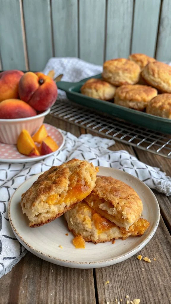 A delicious plate of Peach Butter Swim Biscuits