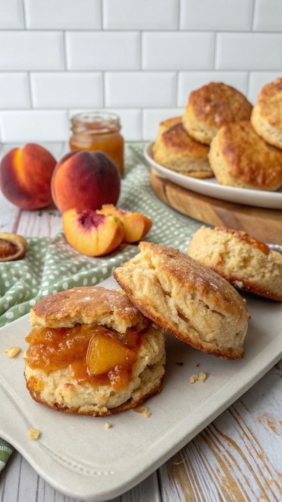 Close-up of delicious Peach Butter Swim Biscuits