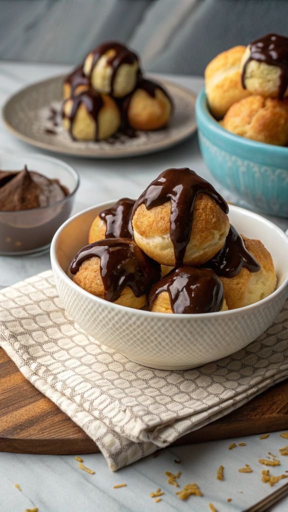Step-by-step making Profiteroles