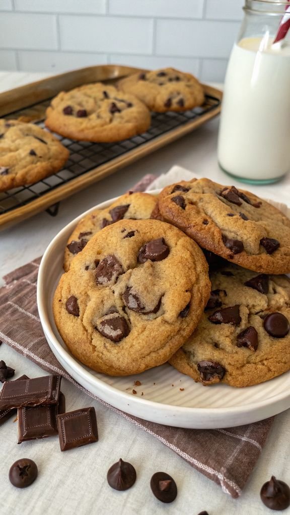 A delicious plate of Classic Chocolate Chip Cookies